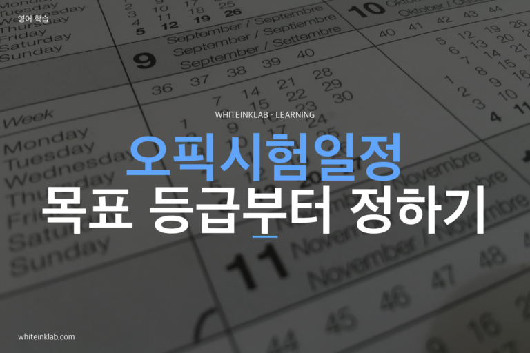 오픽시험일정을 달력에 적고 목표 등급을 정하는 학습자 이미지