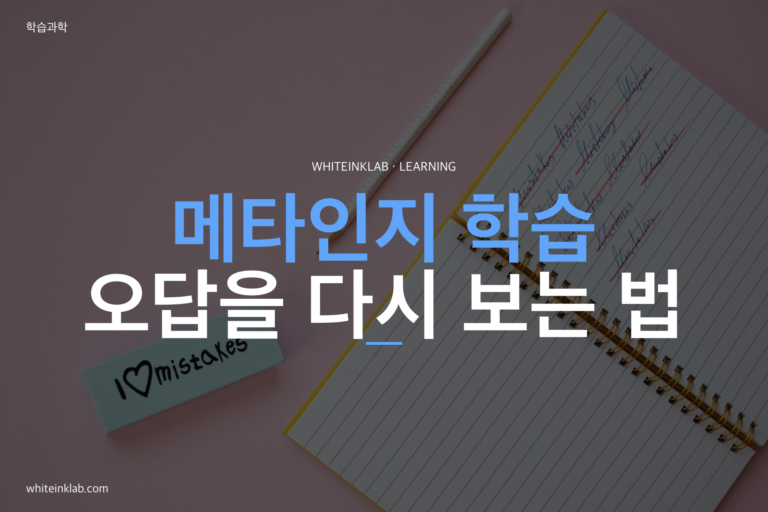 메타인지 학습 주제를 화이트잉크랩 스타일로 정리한 학습 가이드 대표이미지