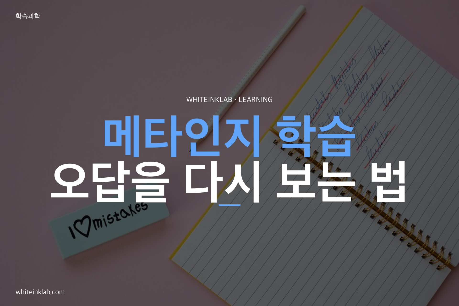 메타인지 학습 주제를 화이트잉크랩 스타일로 정리한 학습 가이드 대표이미지