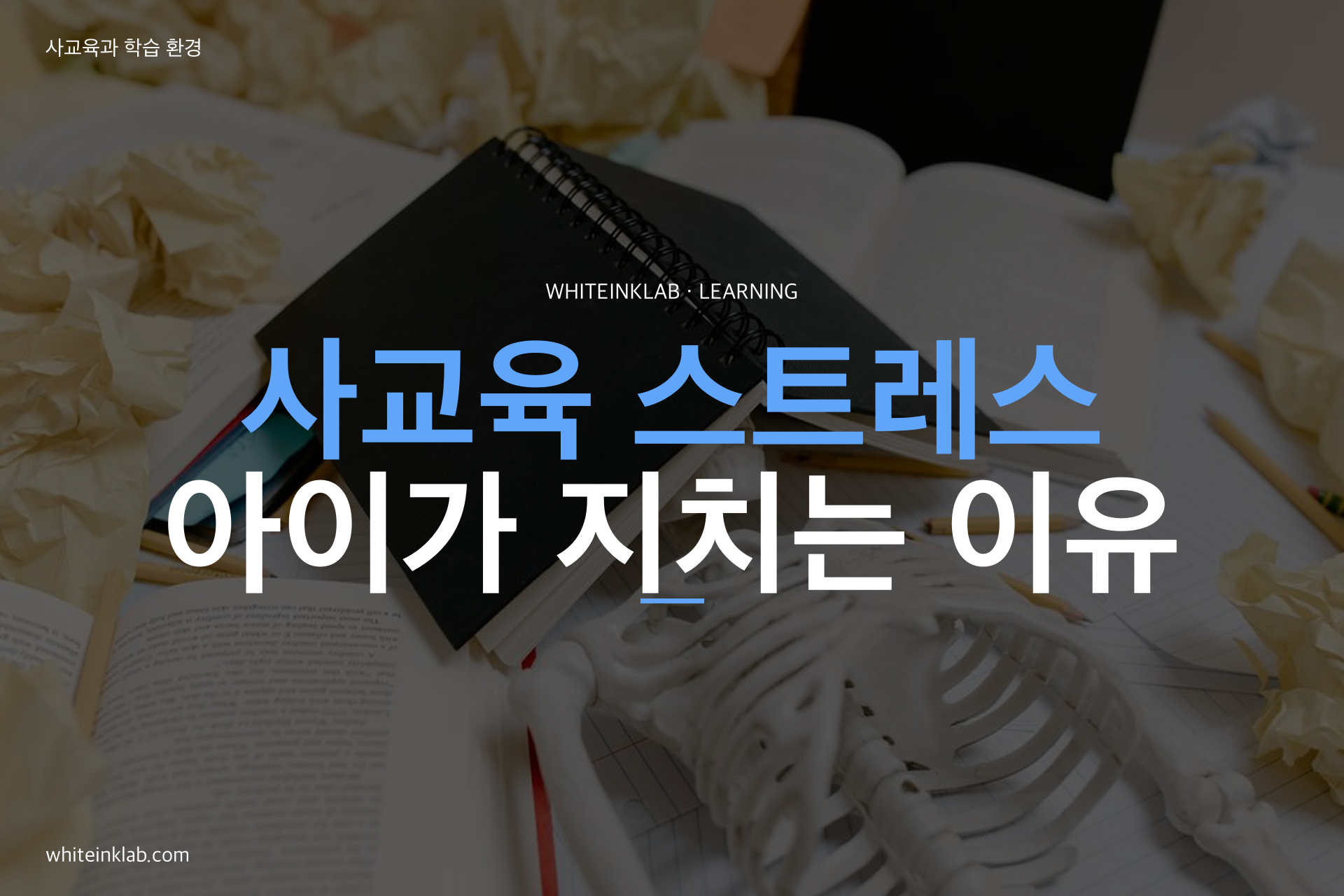 사교육 스트레스와 학원 부담을 화이트잉크랩 스타일로 정리한 학습 가이드 대표이미지